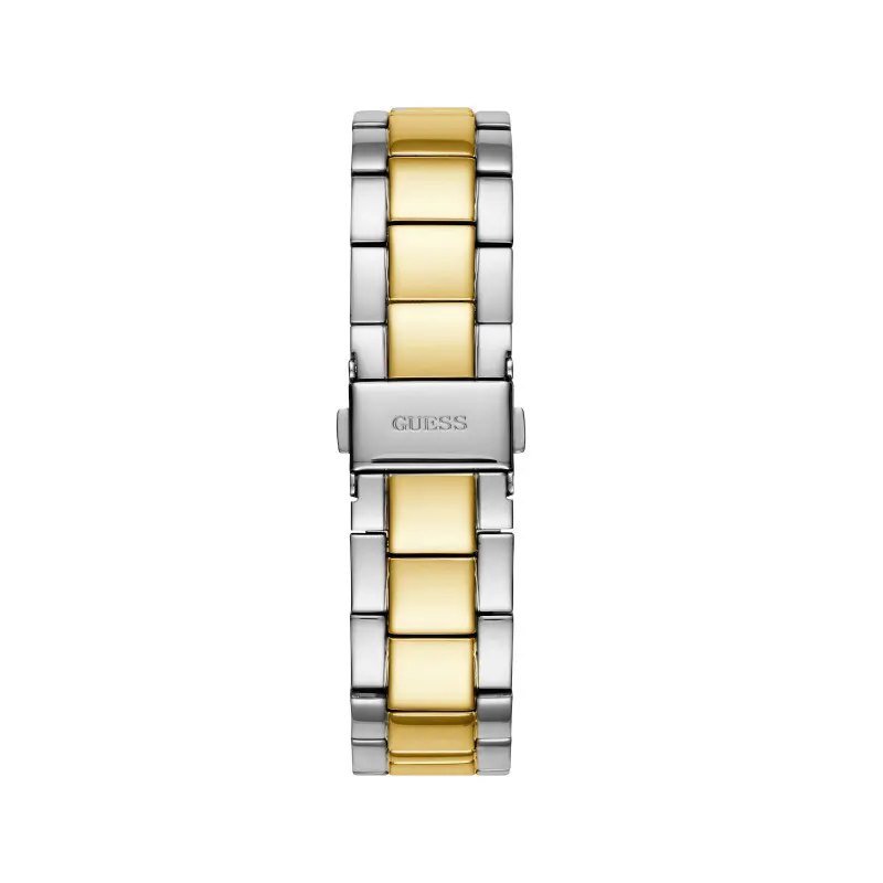 Guess Solar Crystal White Dial Two-tone Ladies Watch- W1070L8